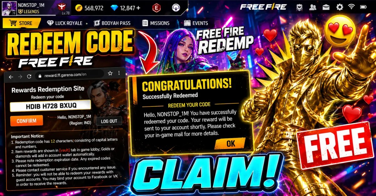 Free Fire Redeem Code 24 May 2026