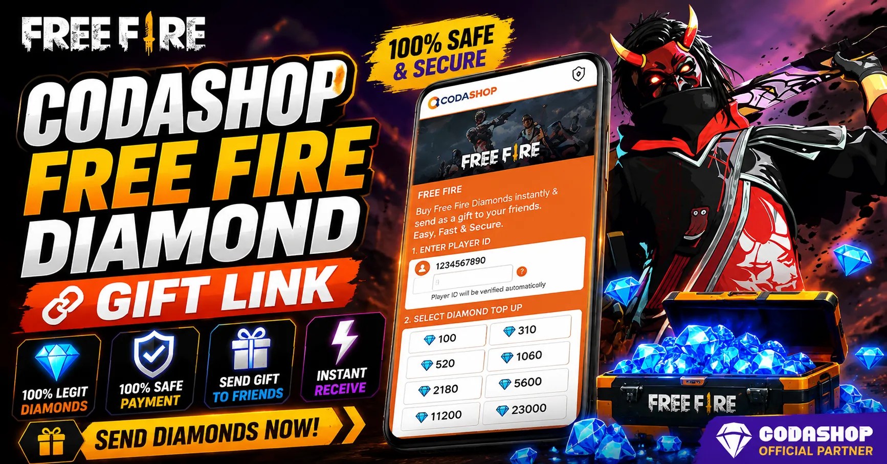 Codashop Free Fire Diamond Gift Link