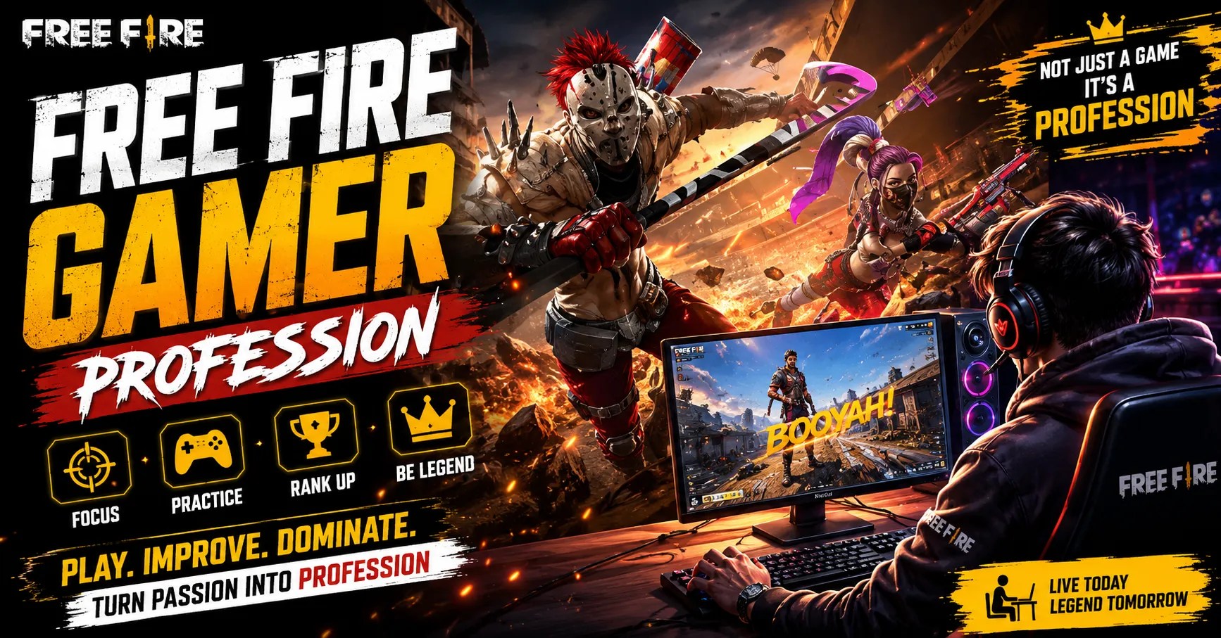 Free Fire Gamer - Profession
