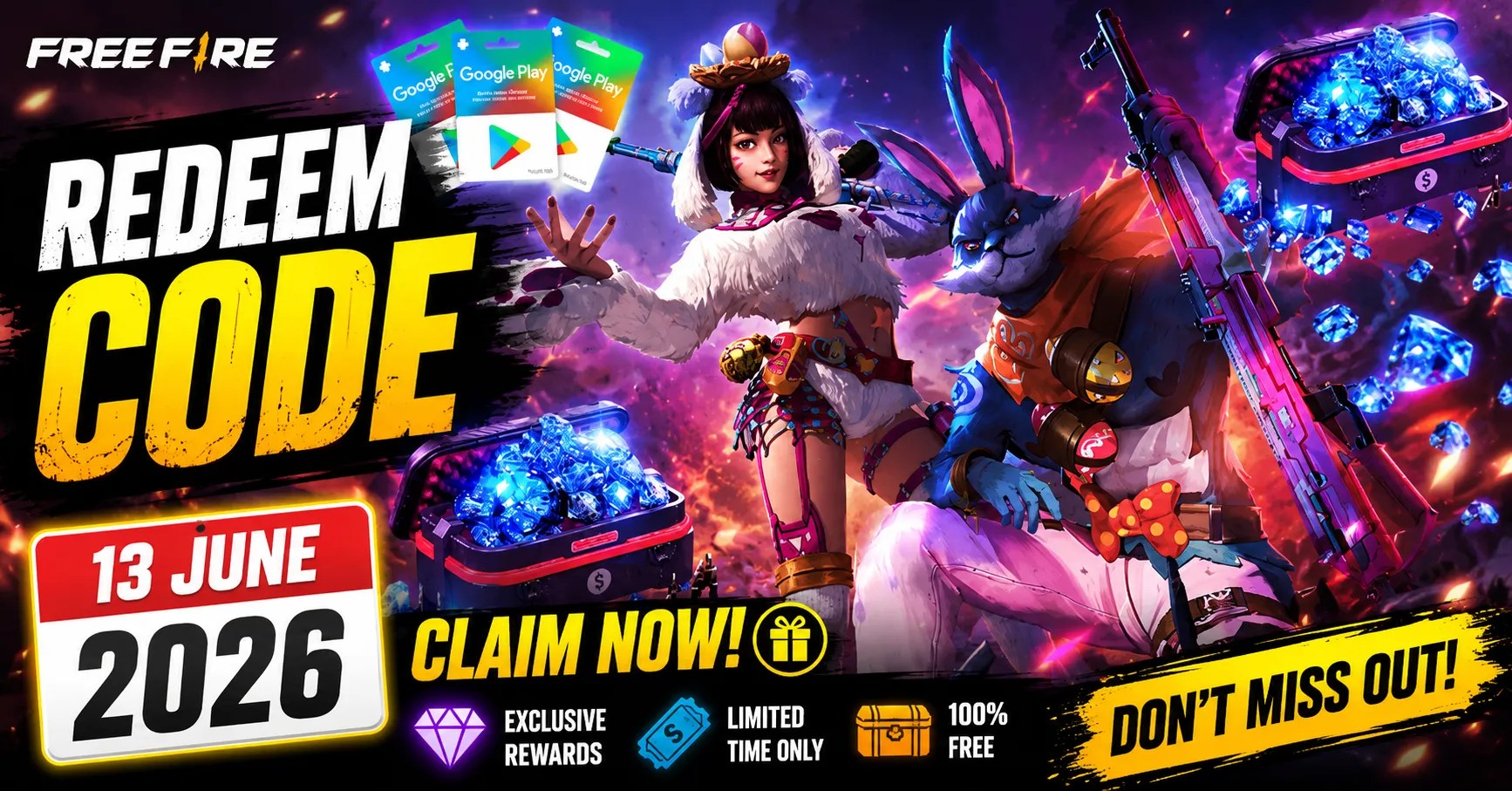 Free Fire Redeem Code 13 June 2026