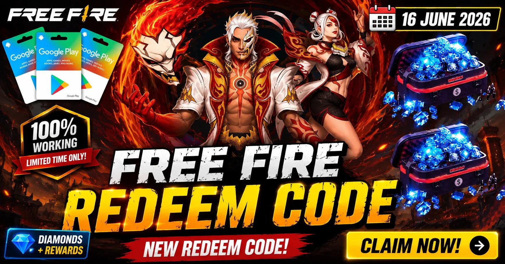 Free Fire Redeem Code 16 June 2026
