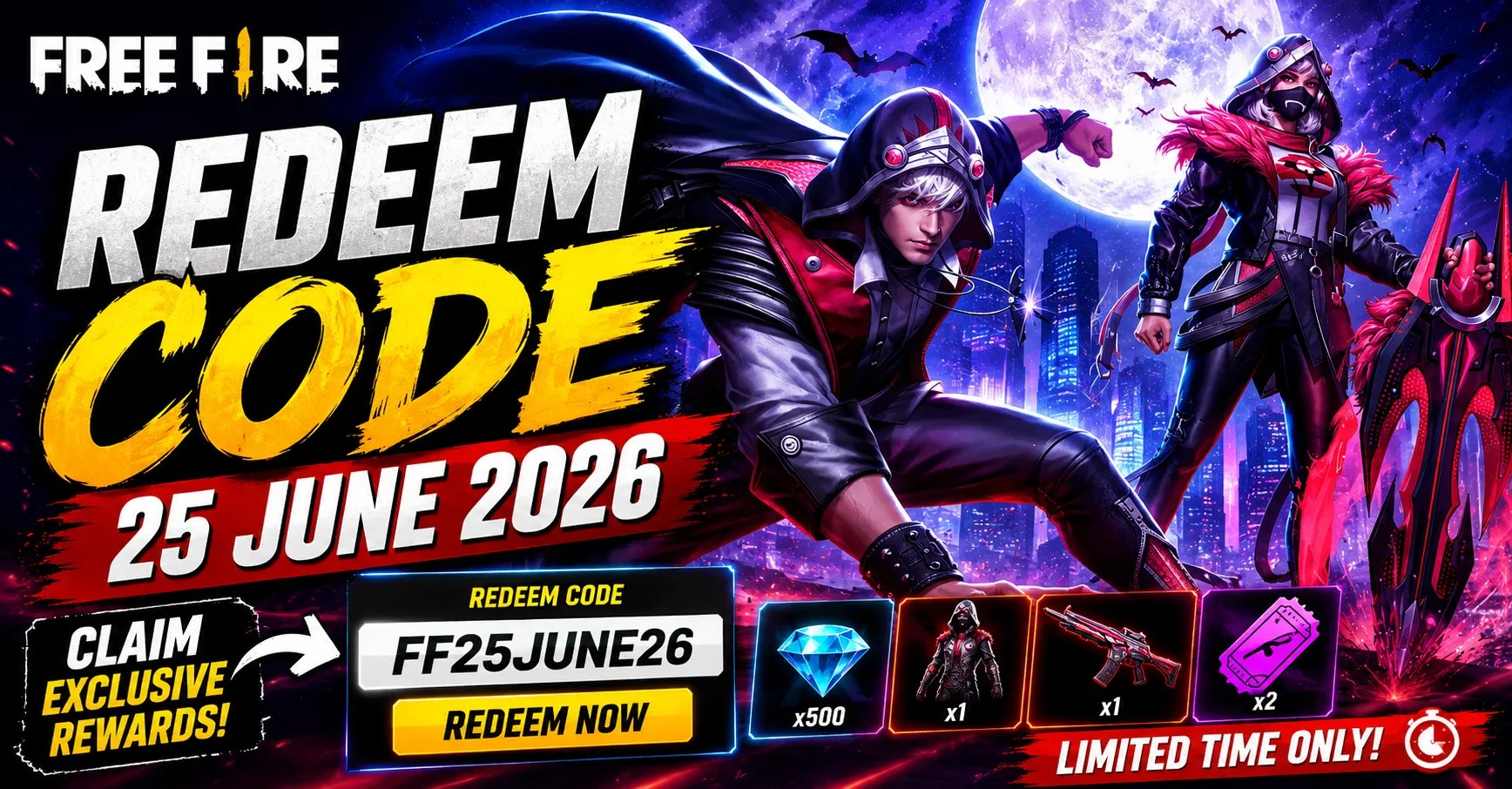Free Fire Redeem Code 25 June 2026