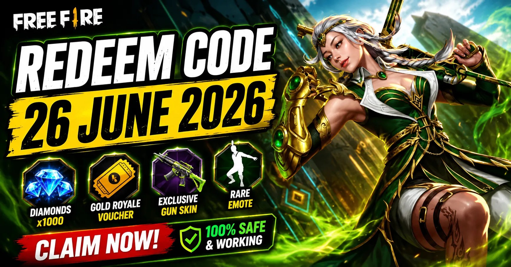 Free Fire Redeem Code 26 June 2026