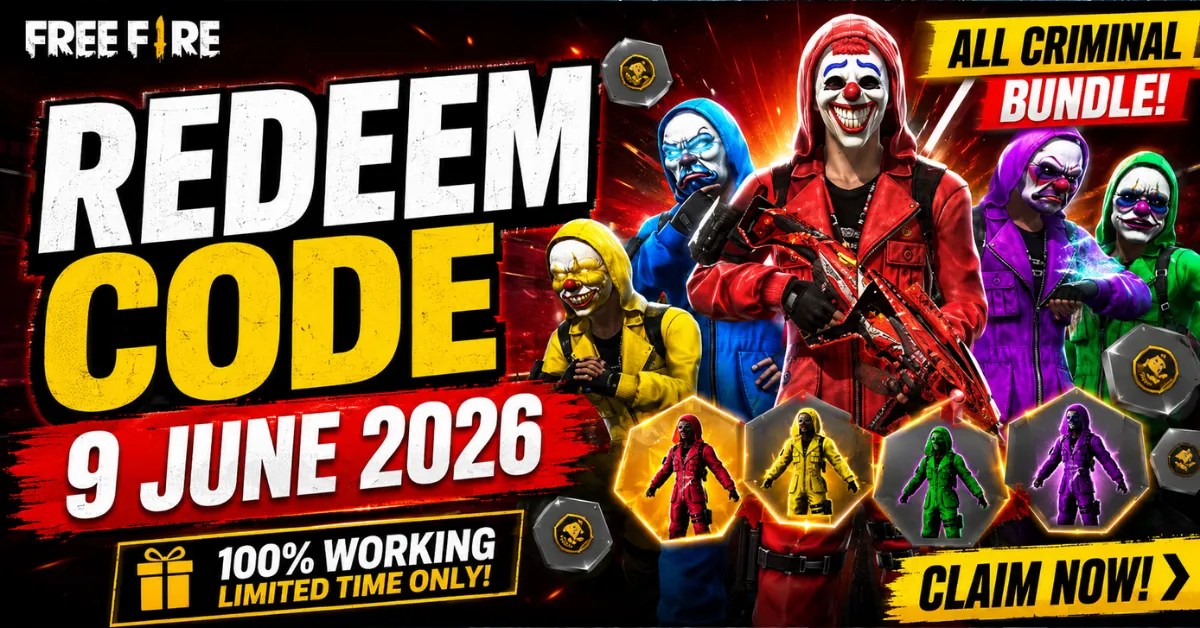 Free Fire Redeem Code 9 June 2026