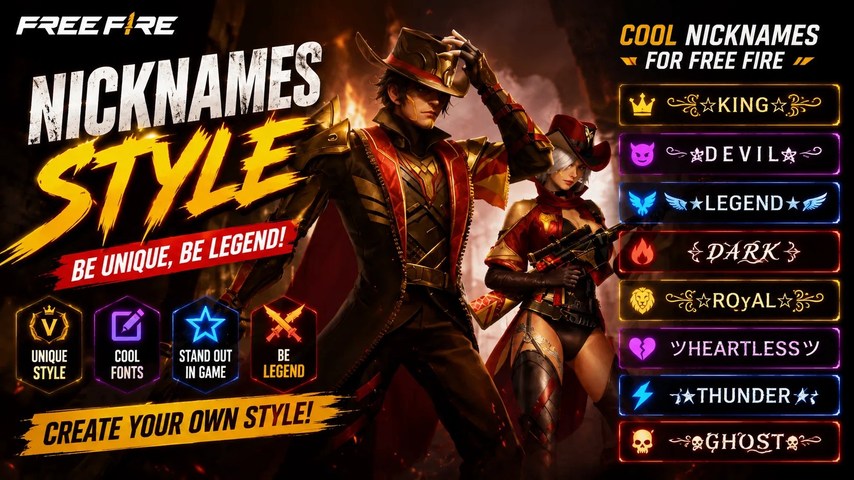 Free Fire Nicknames Style