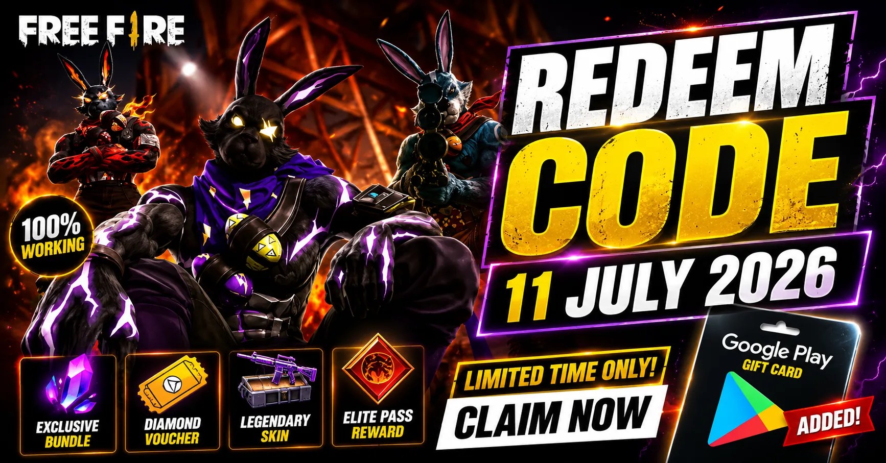 Free Fire Redeem Code 11 July 2026
