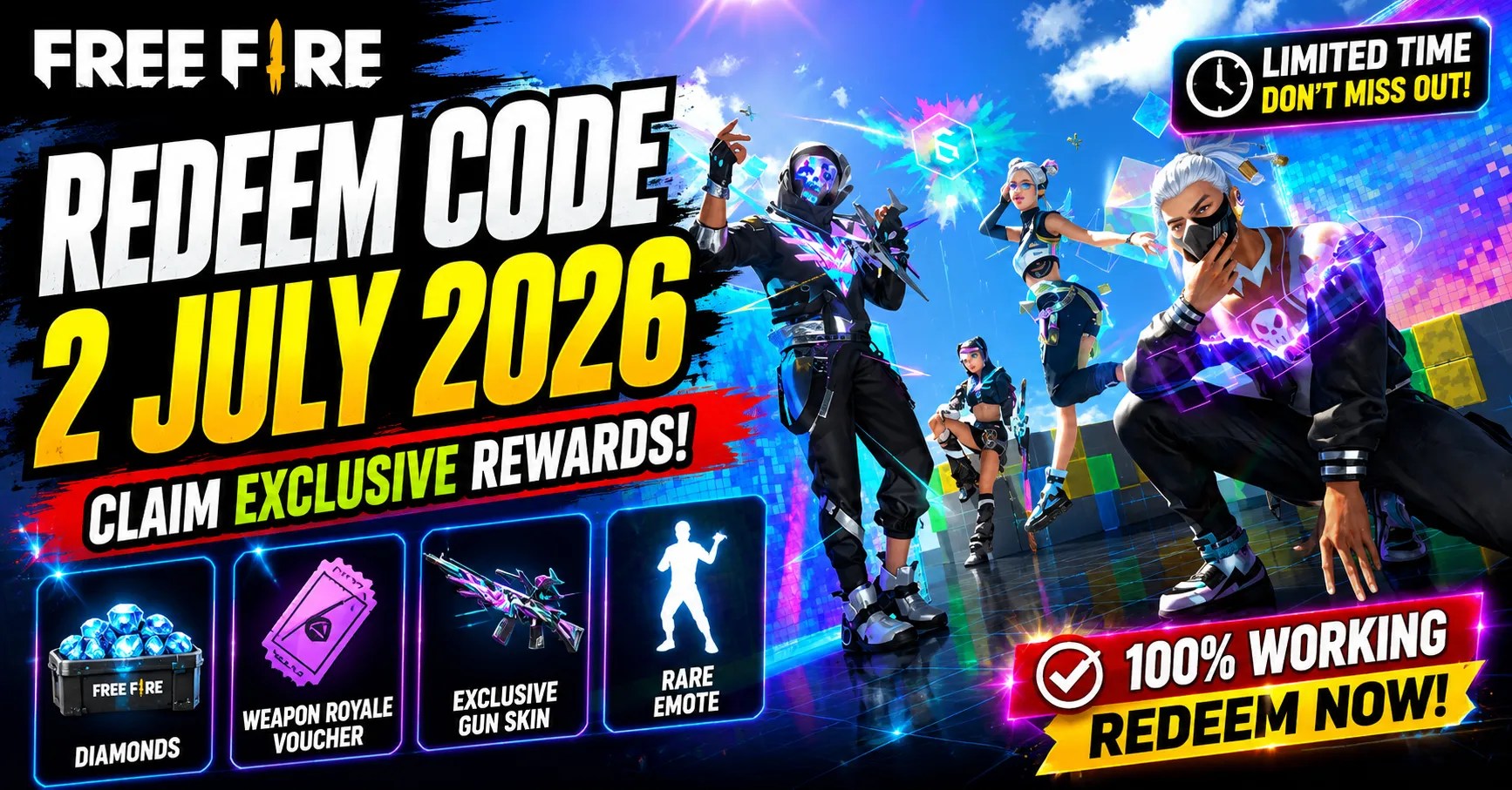 Free Fire Redeem Code 2 July 2026