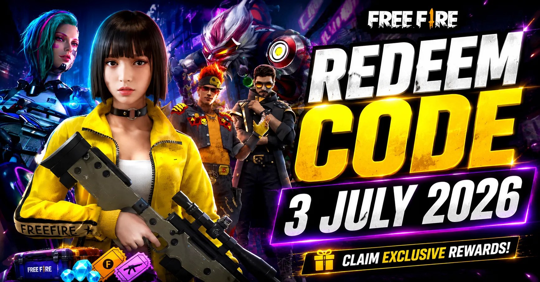 Free Fire Redeem Code 3 July 2026