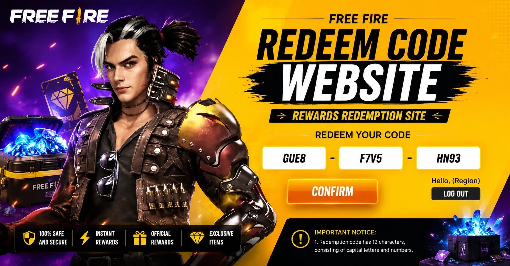 Free Fire Redeem Code Website