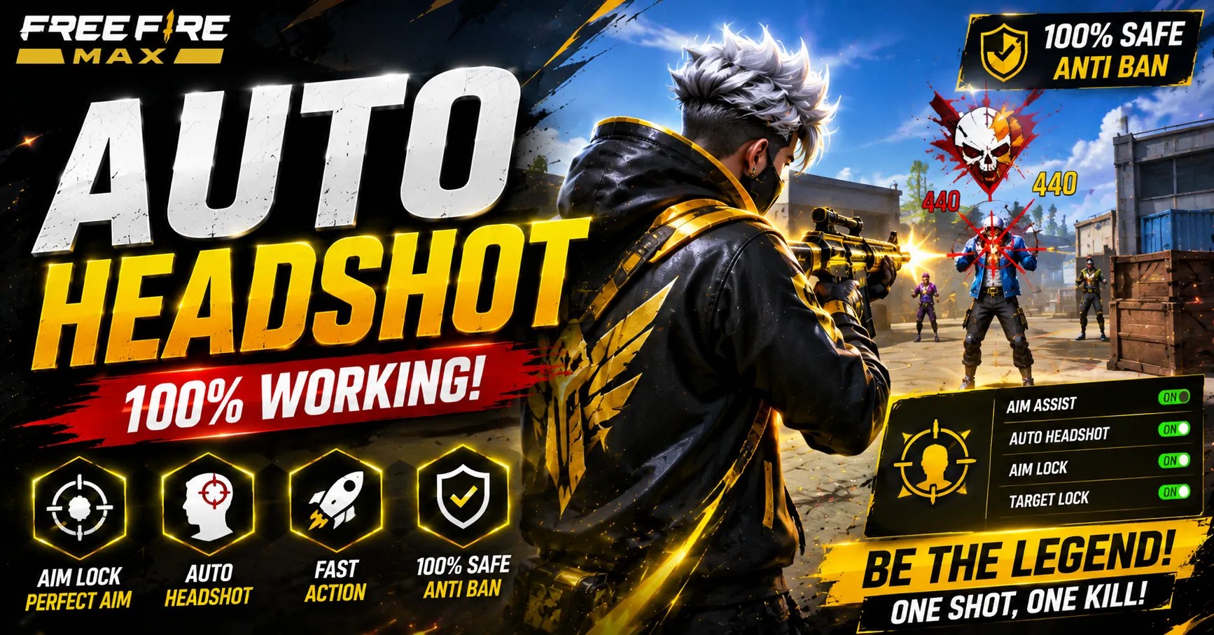 Auto Headshot in Free Fire Max