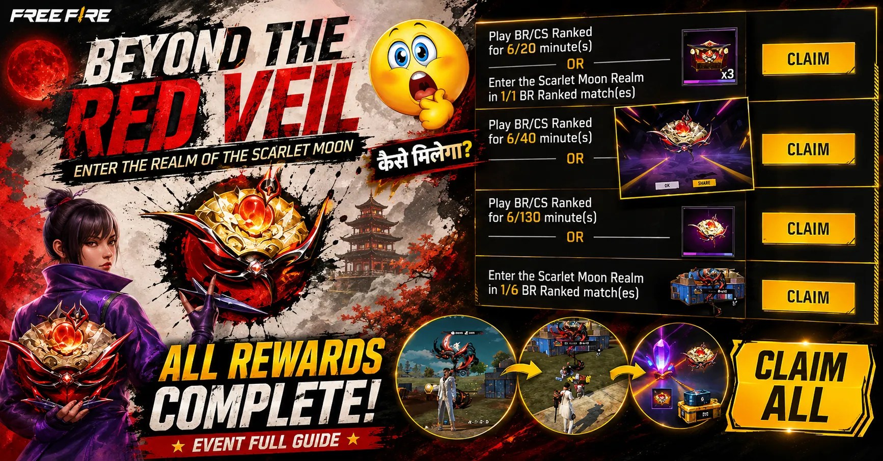 Beyond The Red Veil Free Fire All Rewards Complete