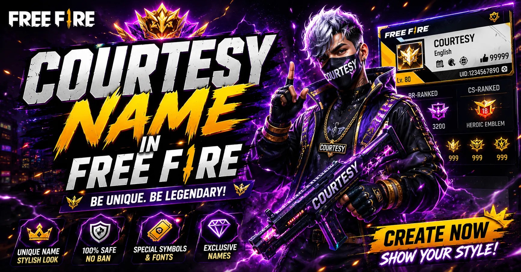 Courtesy Name in Free Fire