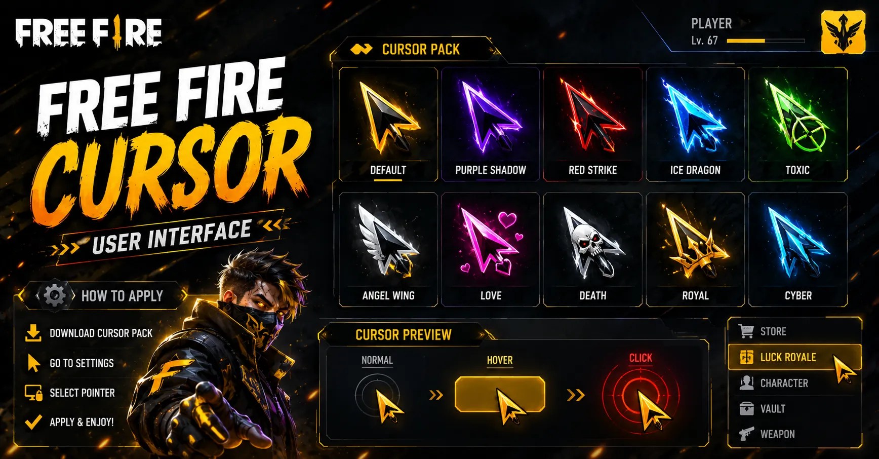 Free Fire Cursor - User interface