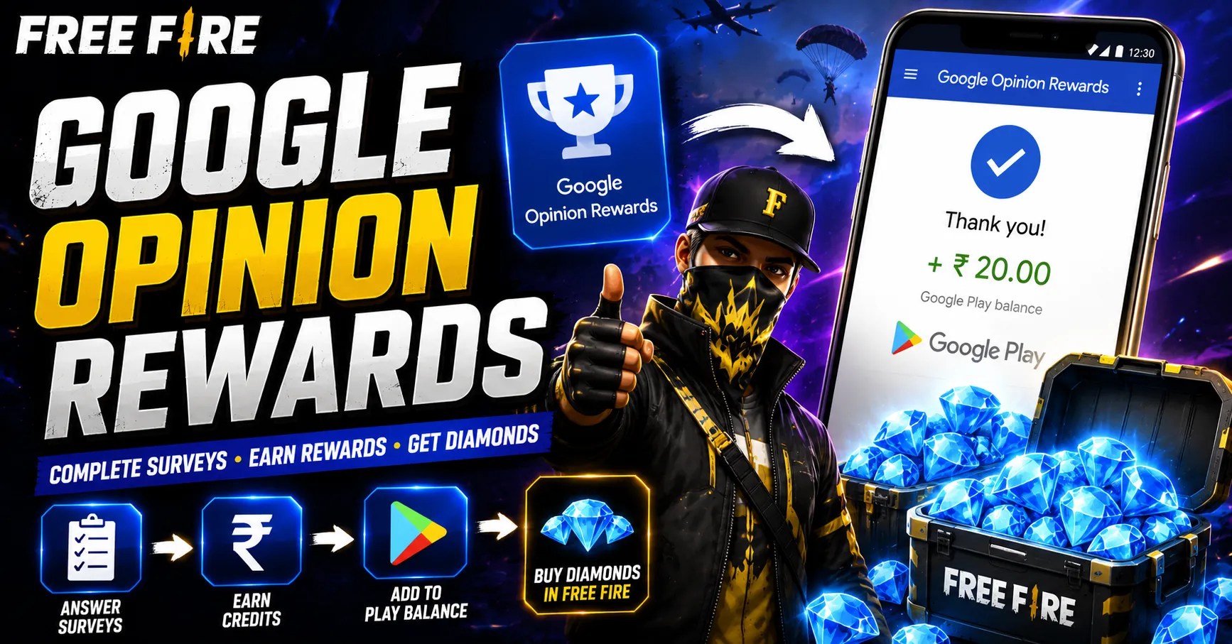 Free Fire Google Opinion Rewards