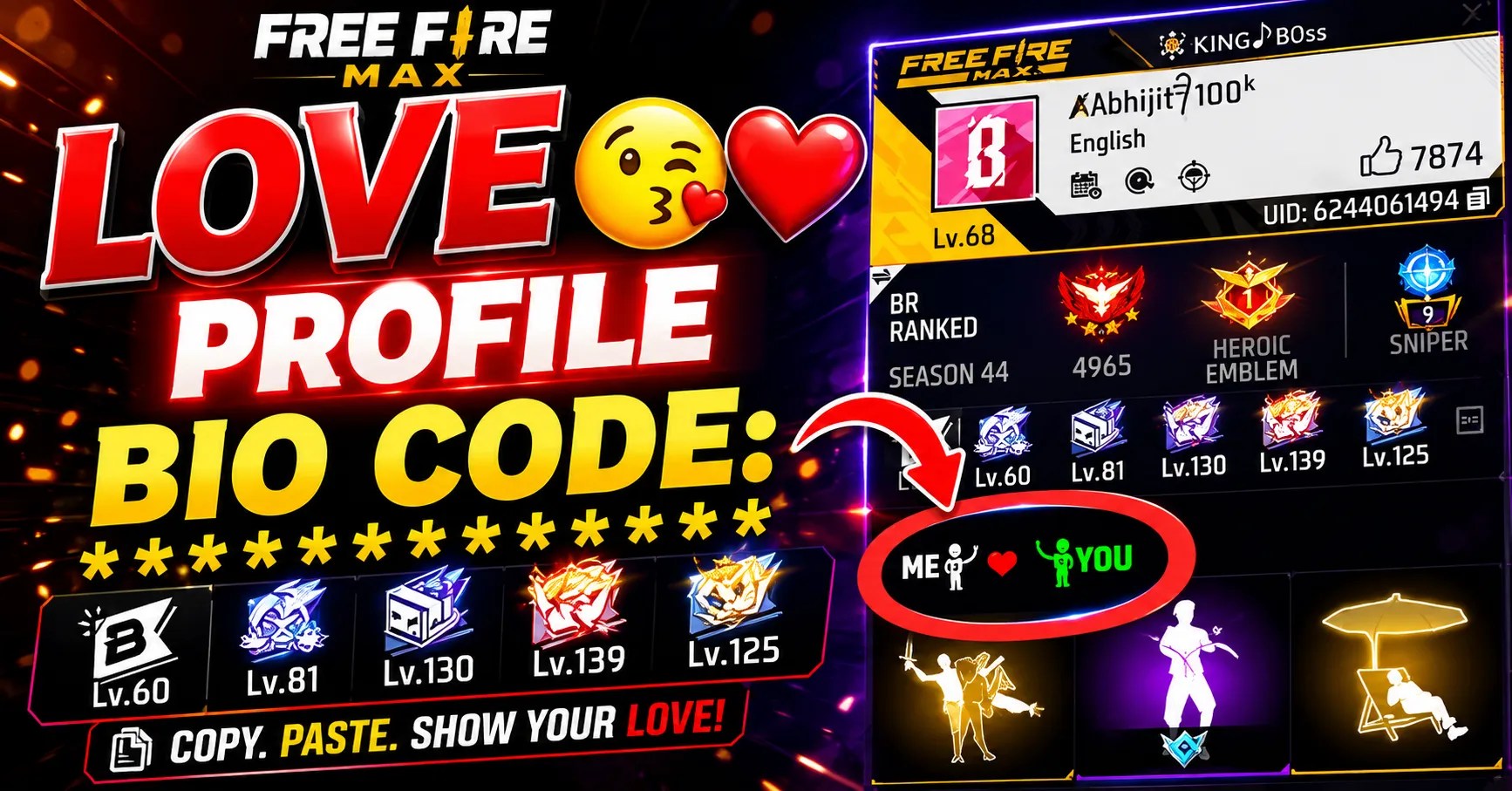 Free Fire Max Bio Code