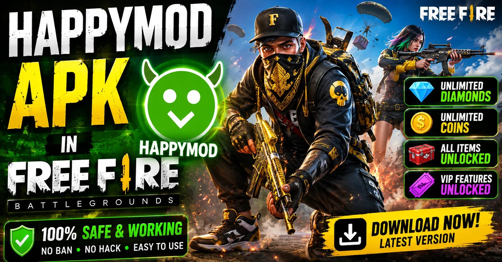 Happymod Apk in Free Fire