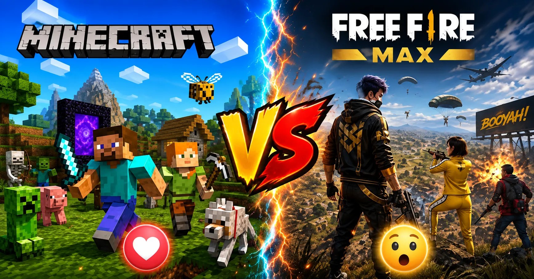 Minecraft vs Free Fire