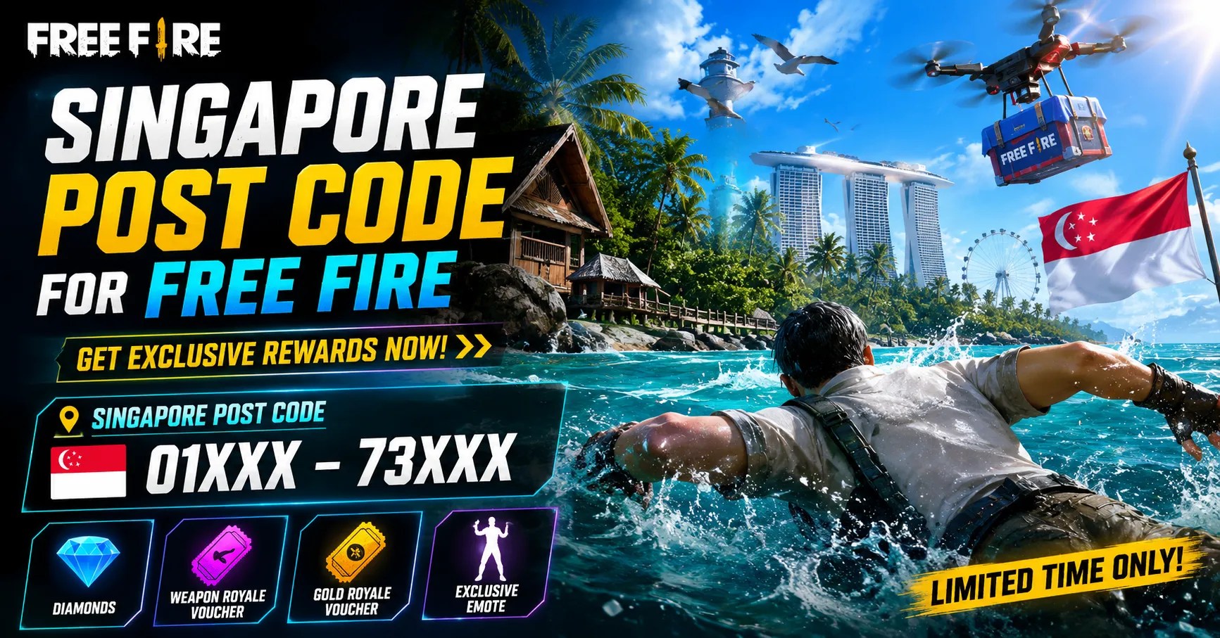 Singapore Post Code For Free Fire
