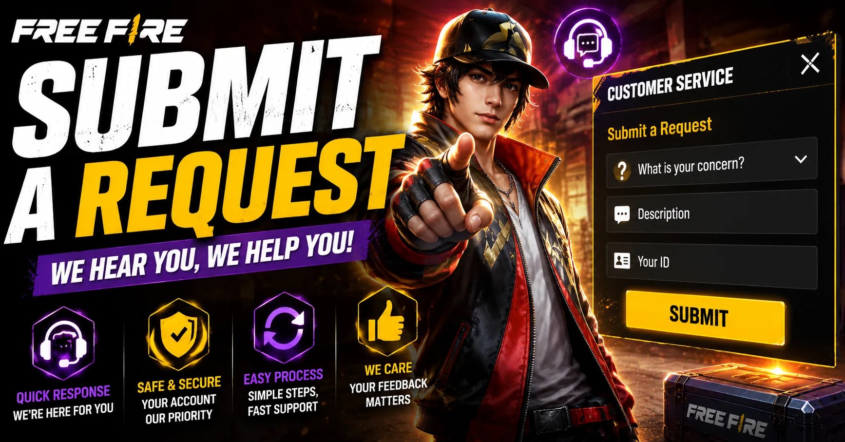 Submit a Request in Free Fire