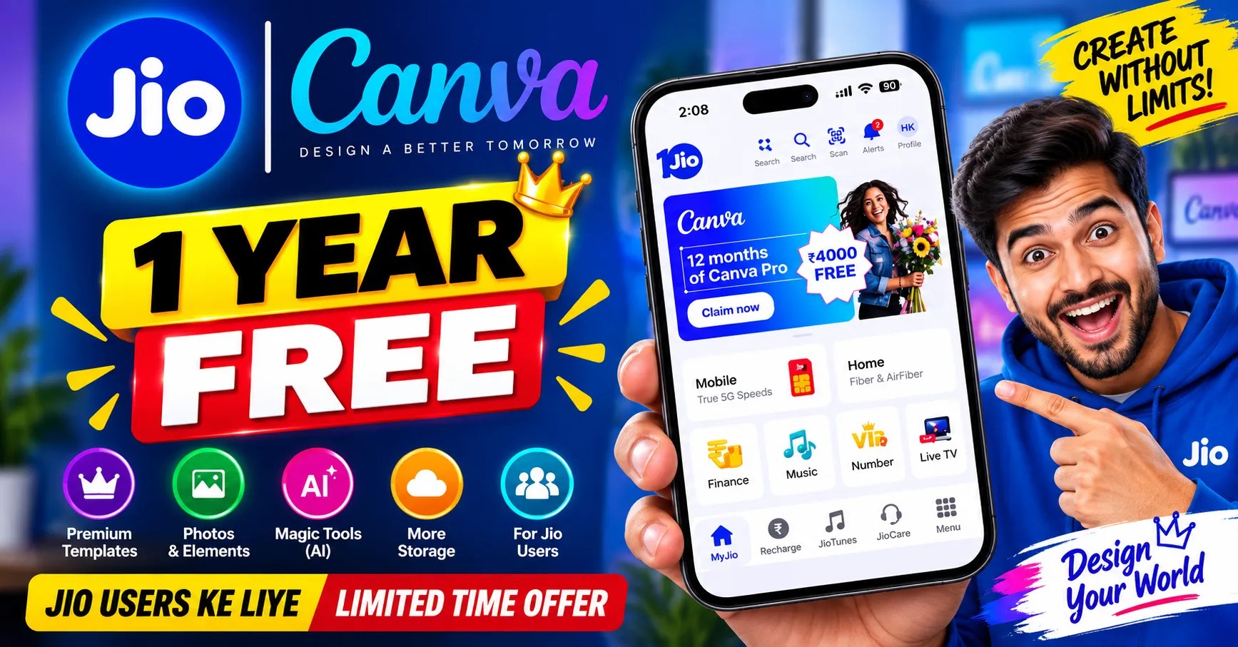 Canva Pro Free Jio