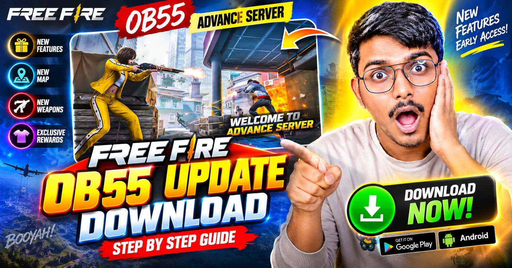 Free Fire OB55 update download