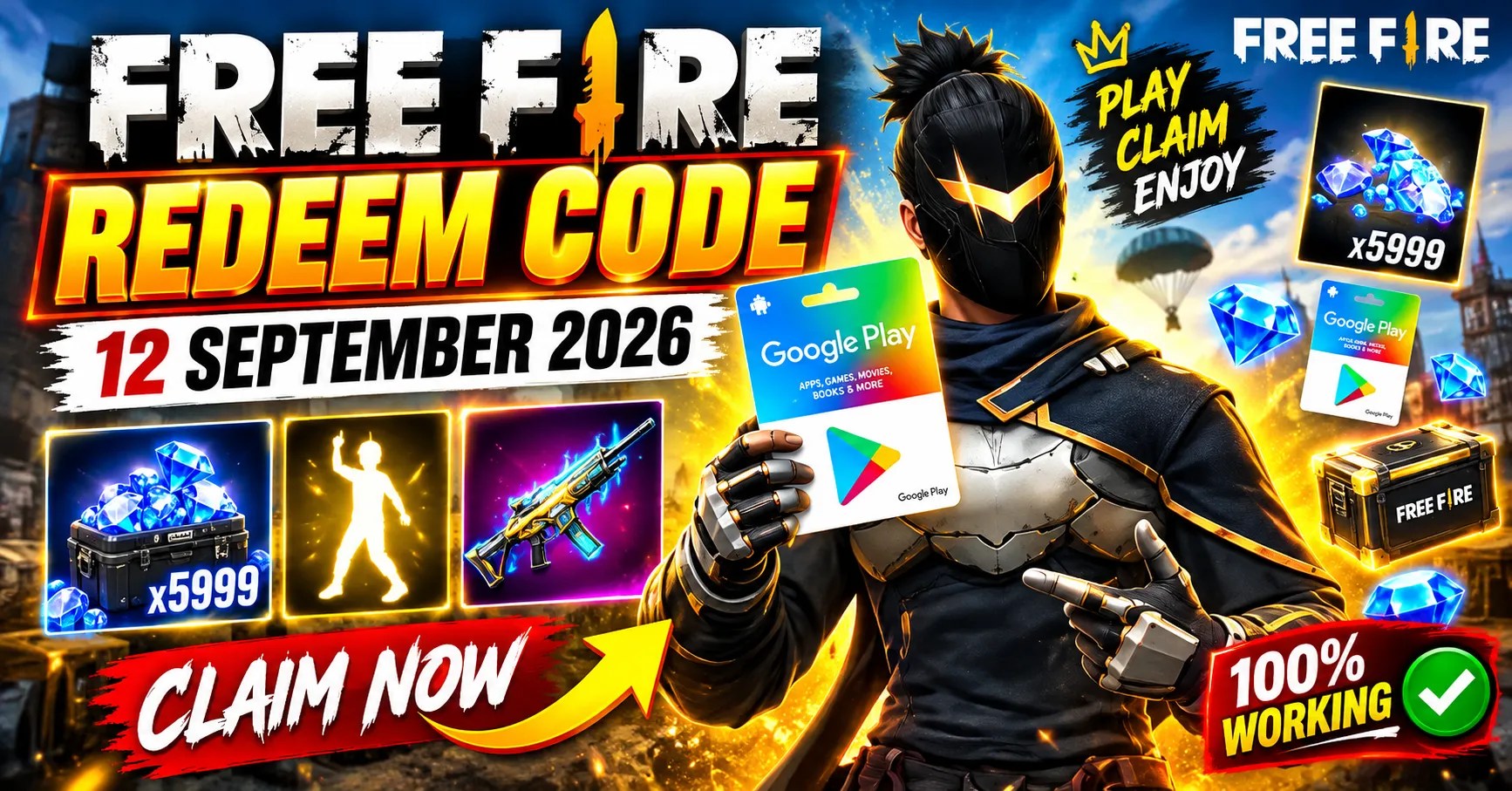 Free Fire Redeem Code 12 September 2026