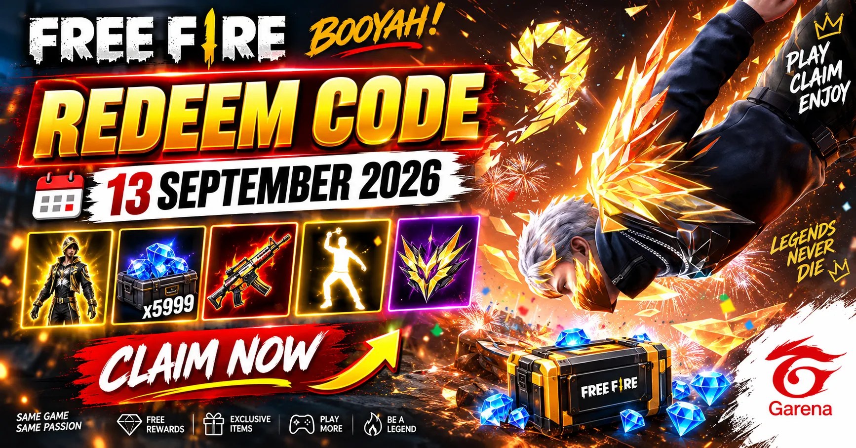 Free Fire Redeem Code 13 September 2026