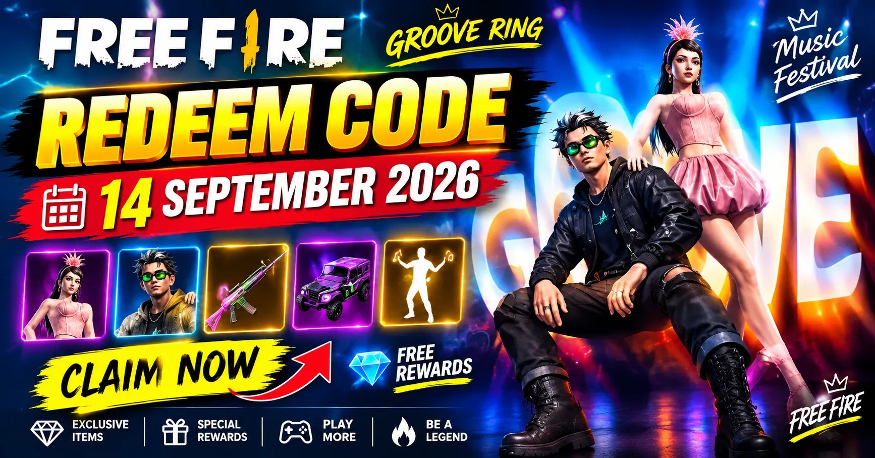 Free Fire Redeem Code 14 September 2026