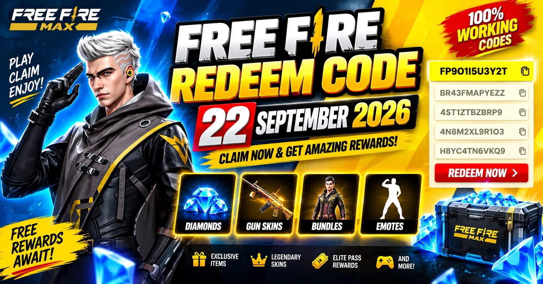 Free Fire Redeem Code 22 September 2026