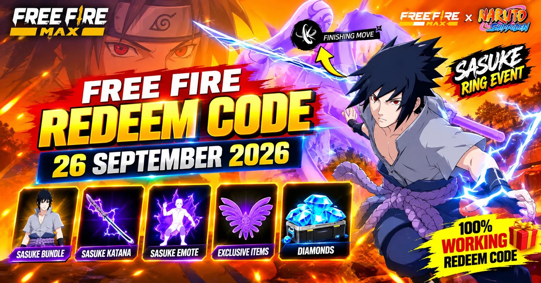 Free Fire Redeem Code 26 September 2026