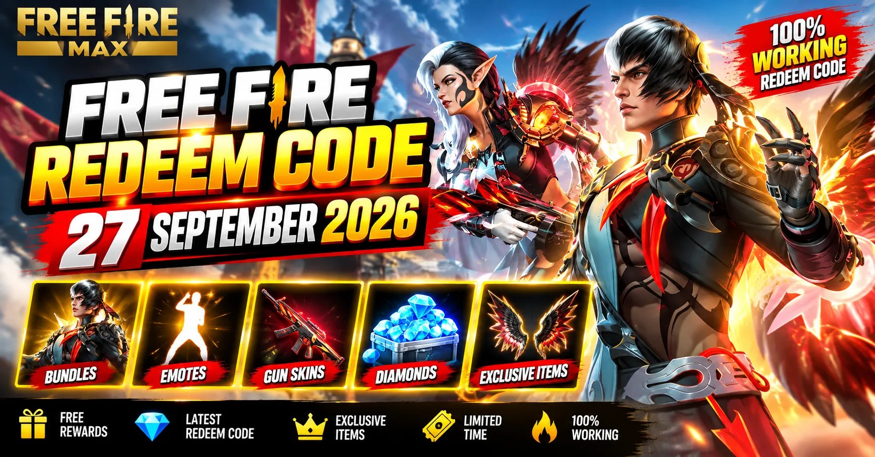 Free Fire Redeem Code 26 September 2026