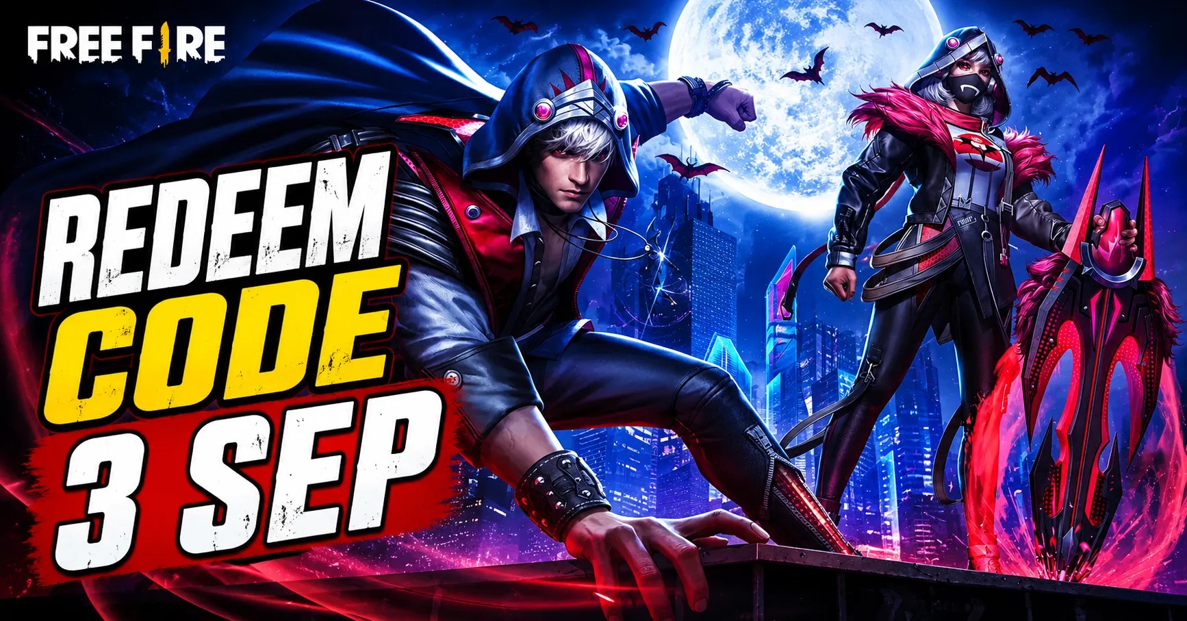 Free Fire Redeem Code 3 Sep 2026