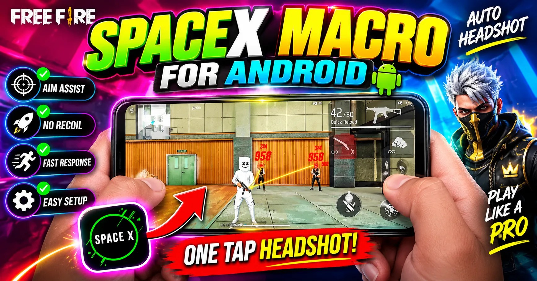 SpaceX Macro Free Fire for Android