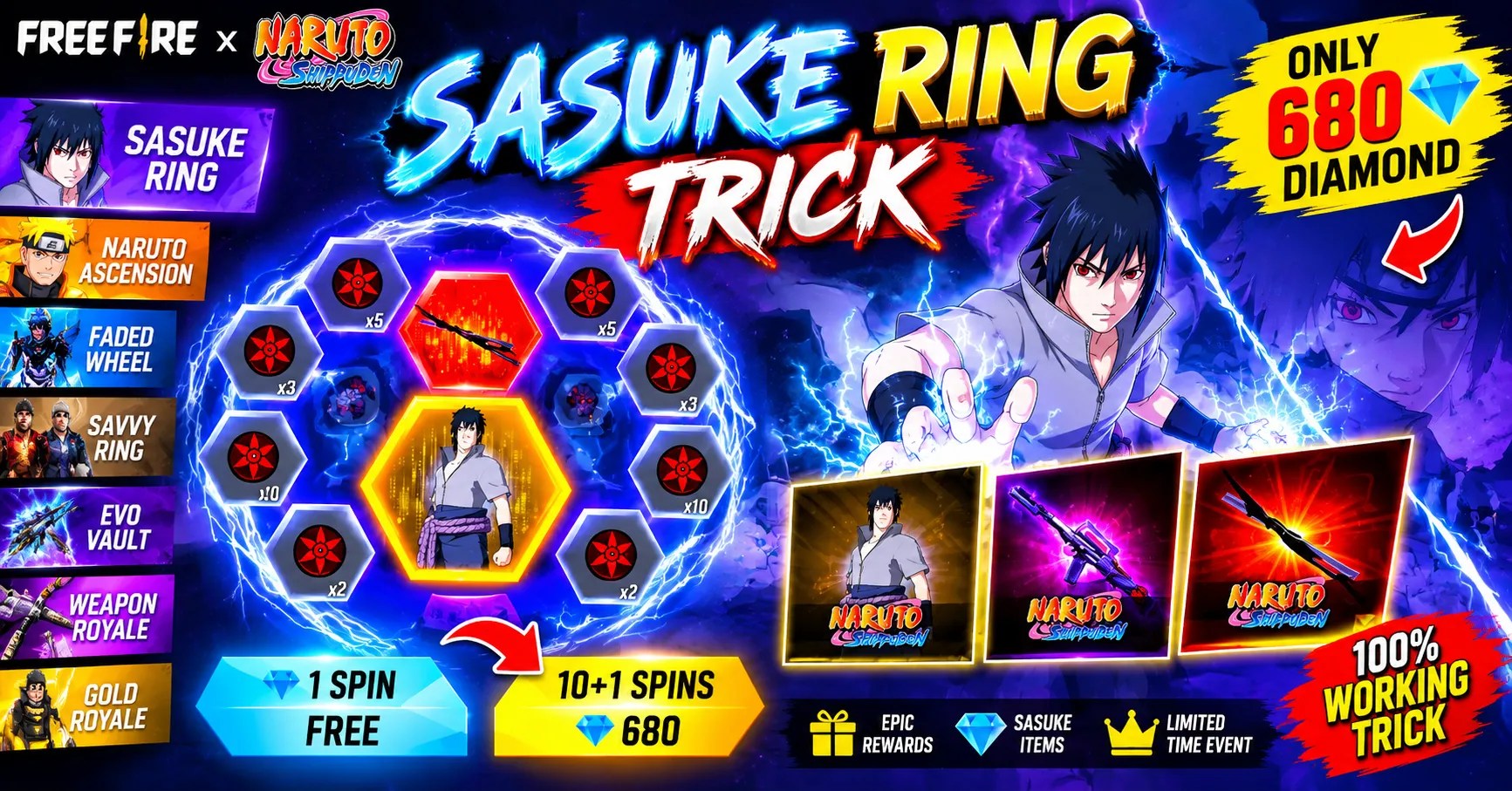 free fire sasuke ring trick
