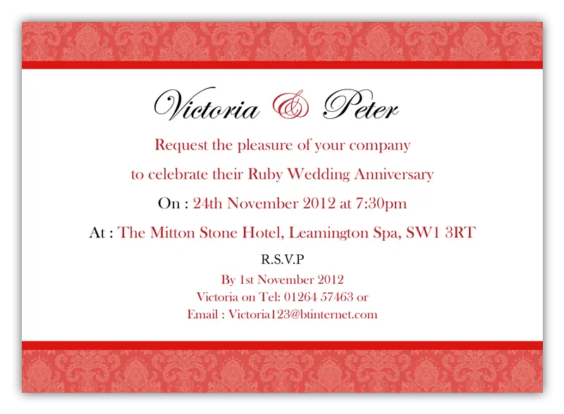 Ruby Wedding Invitations D L Designs - Premium Colorful Wallpaper Gallery - Retina