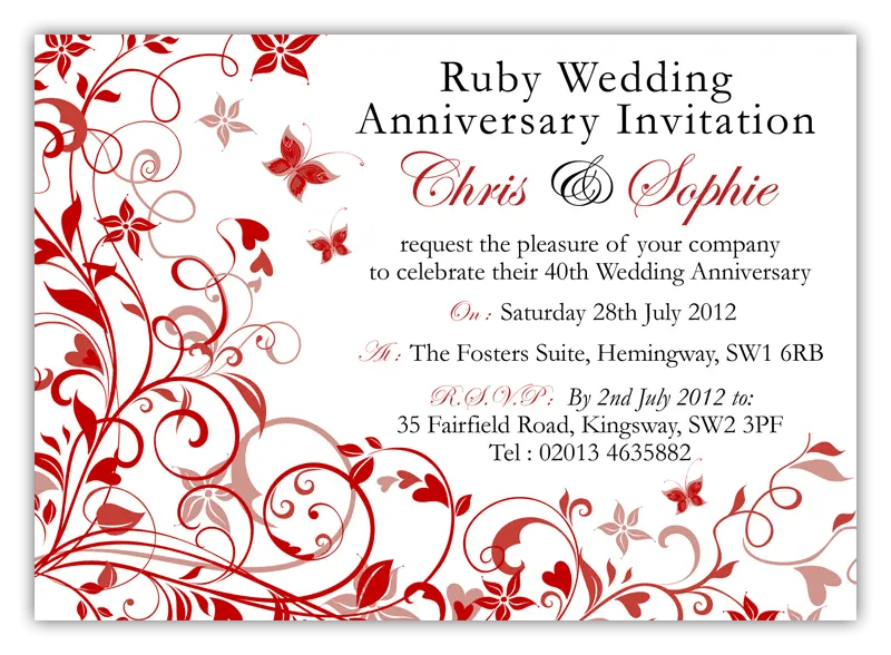 Ruby Wedding Invitations D L Designs - Download Modern Colorful Pattern | Desktop