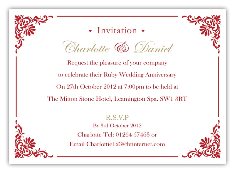 Ruby Wedding Invitations D L Designs - Best Vintage Textures in 4K