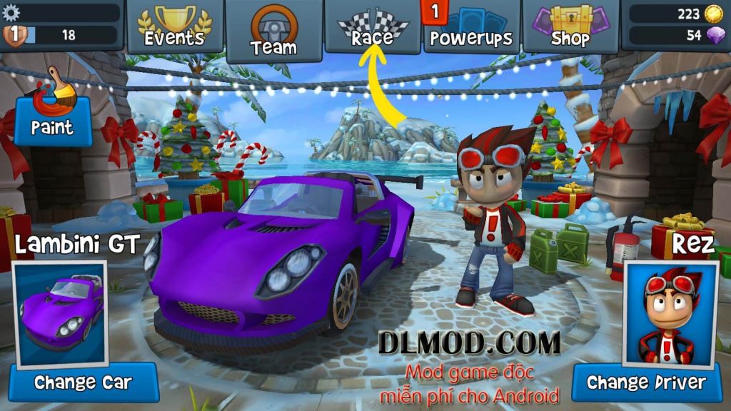 Beach Buggy Racing 2 mod tiền kim cương (diamonds) cho Android