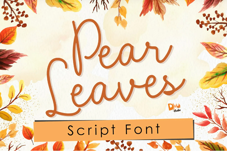 Pear Leaves Autumn Script Font