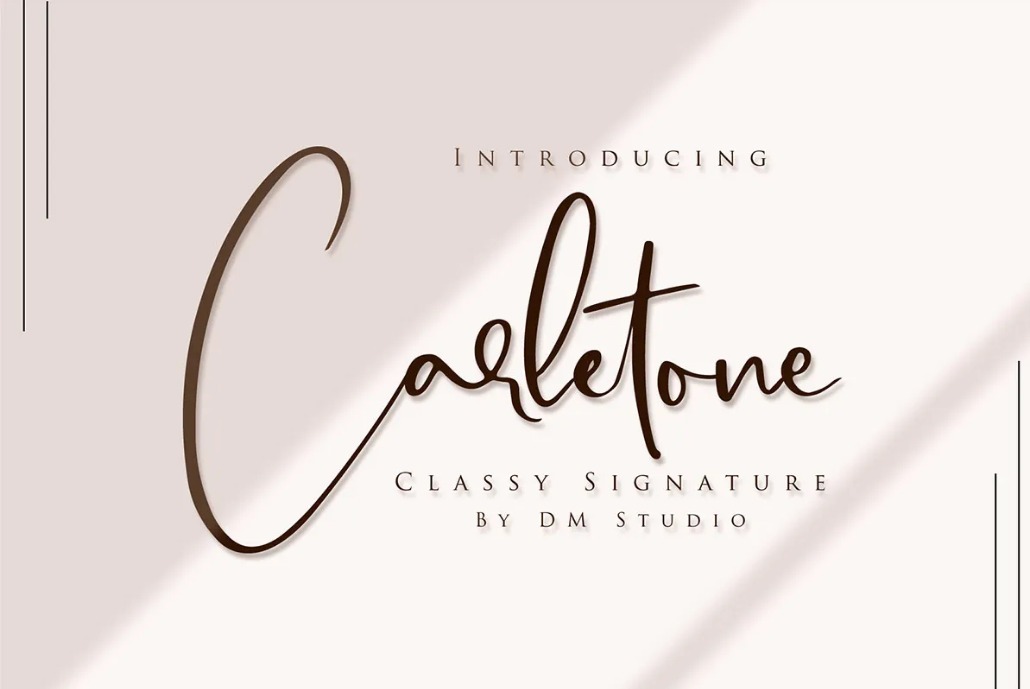 Carletone Classy Signature Font for Wedding Anniversary Quotes