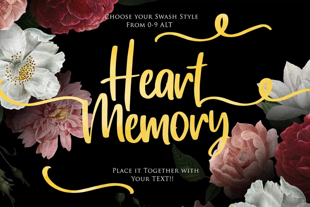 Heart Memory Opulent Wedding Invitation Font 