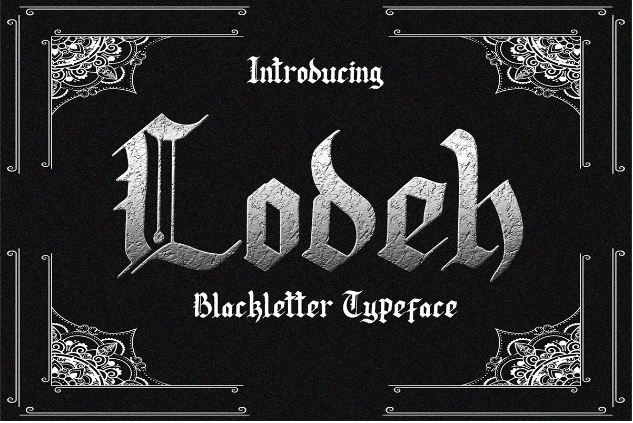 Lodeh Blackletter Tattoo Font