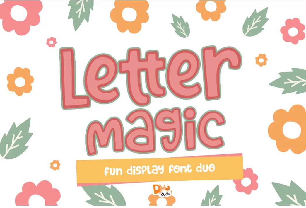 Letter Magic Fun Display Font Duo