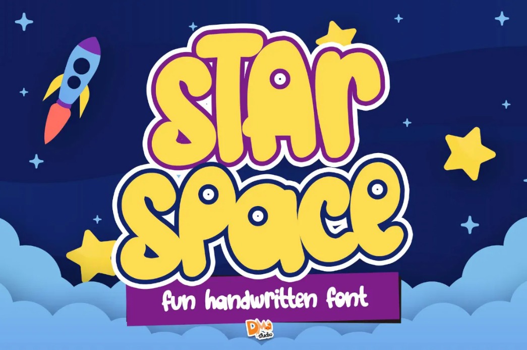 Star Space Fun Handwritten Font
