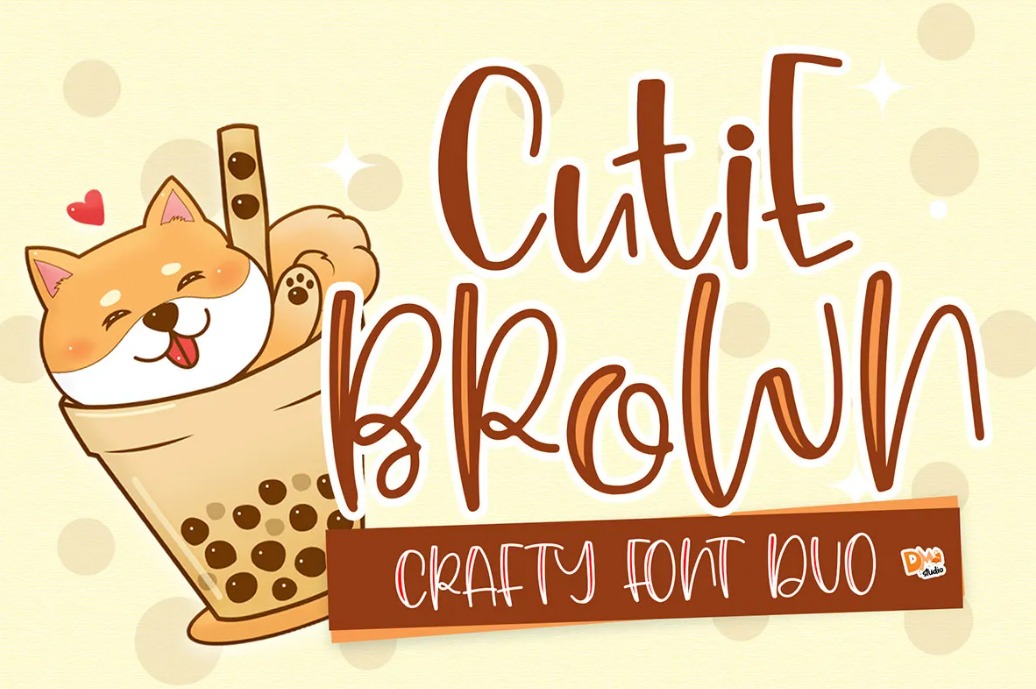 Cut Brown Crafty Font Duo