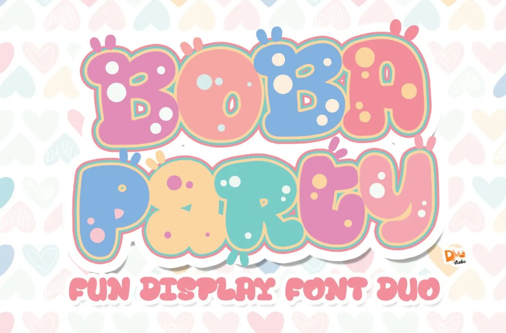 Boba Party Fun Display Font Duo