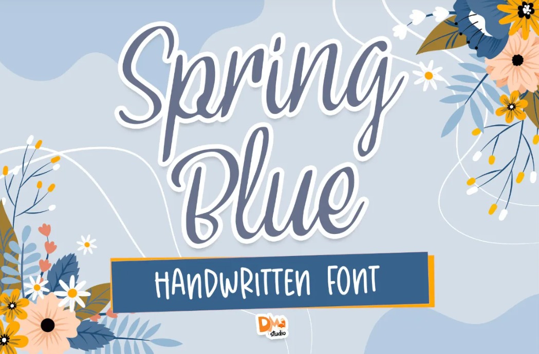 Spring Blue Handwritten Font