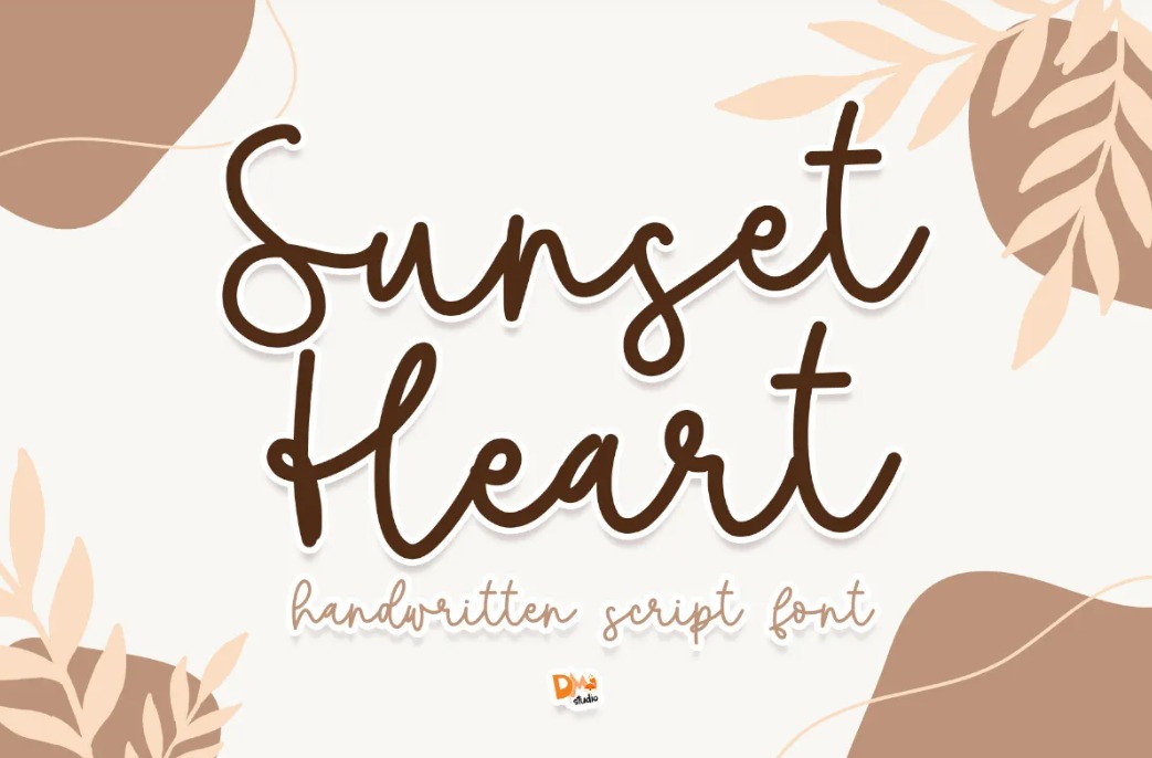 Sunset Heart Handwritten Holiday Font