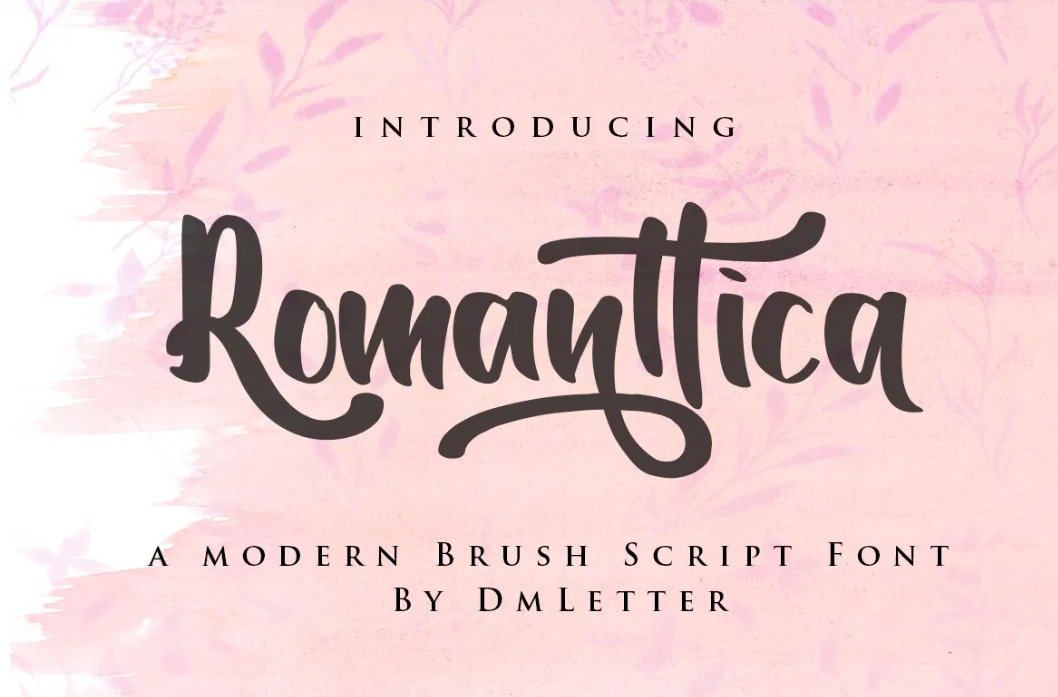 Romantica A Modern Brush Script Wedding Font 