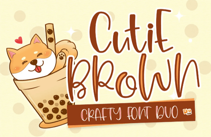 Adorable font, Cutie Brown font